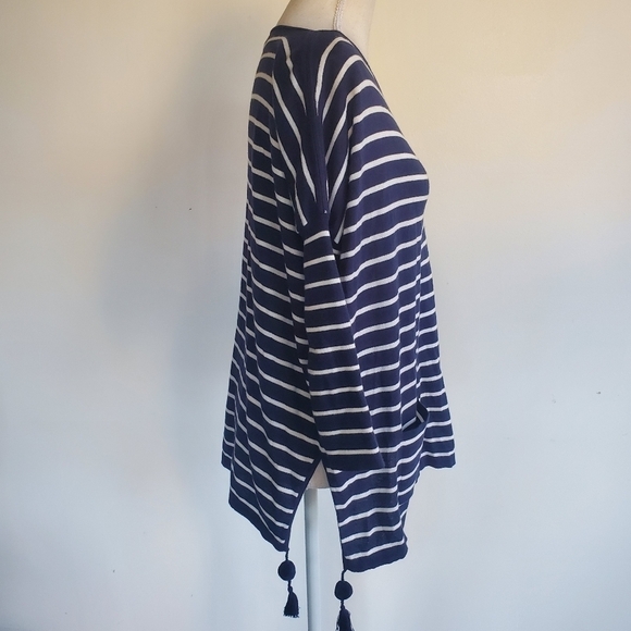 Lilly Pulitzer "Elba" Navy Striped Coolmax Sweater - Picture 6 of 8